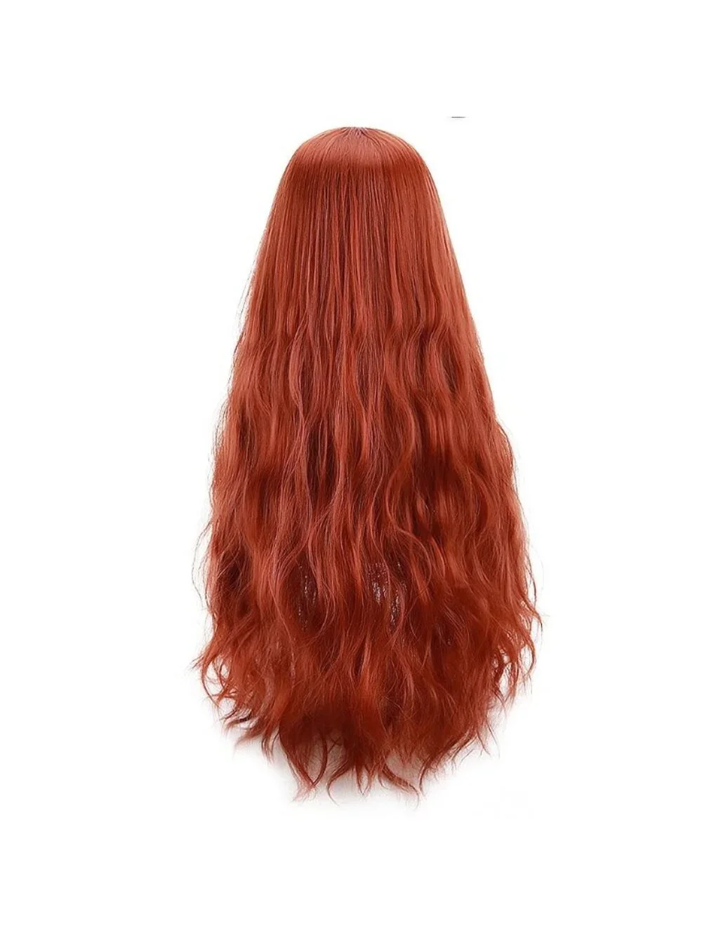 Women's Copper Red Natural Long Wavy Cosplay Heat Resistant Synthetic Fiber Wigs